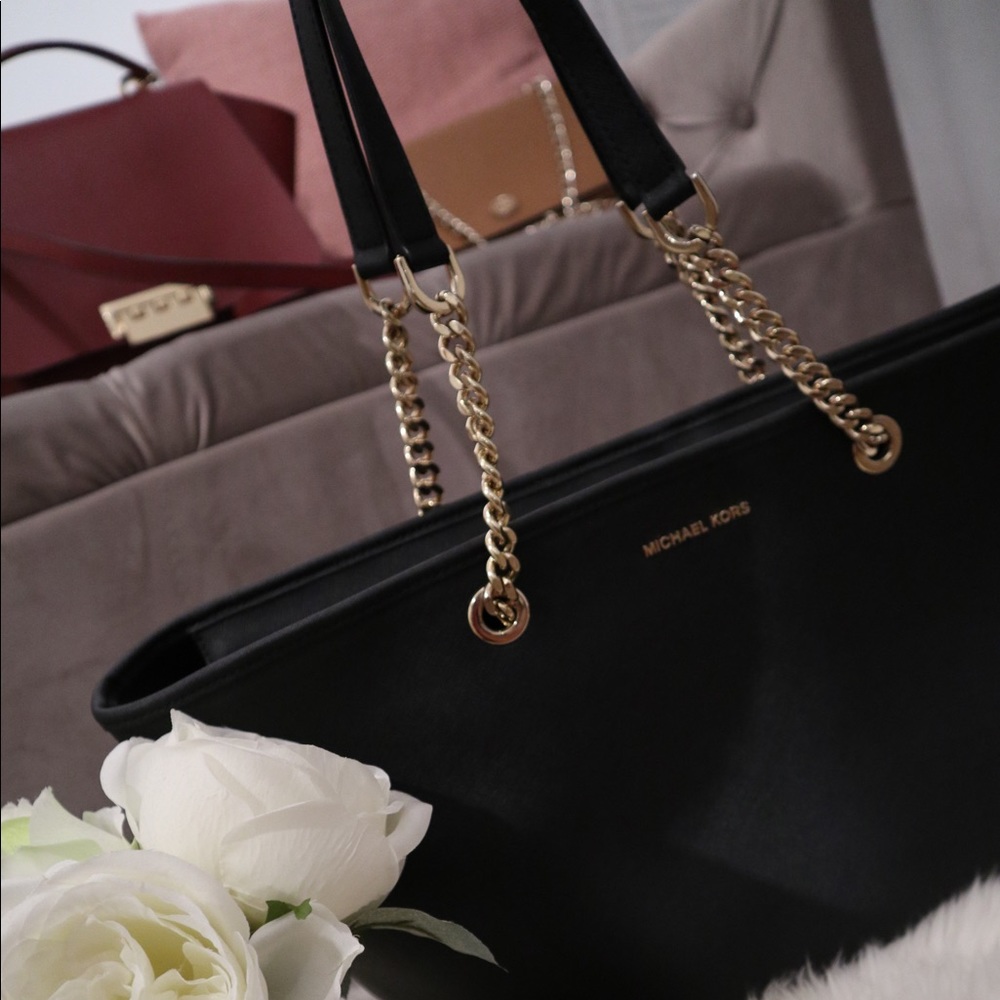 Michael Kors Gold Chain Tote w/ Laptop Sleeve